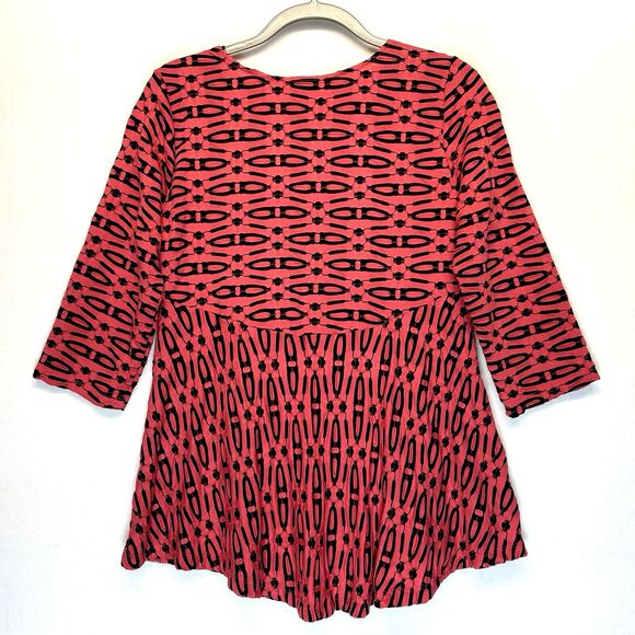 Habitat Clothes to Live In Top Size Small Crinkle Pullover 1/2 Sleeve V-Neck - Picture 3 of 5